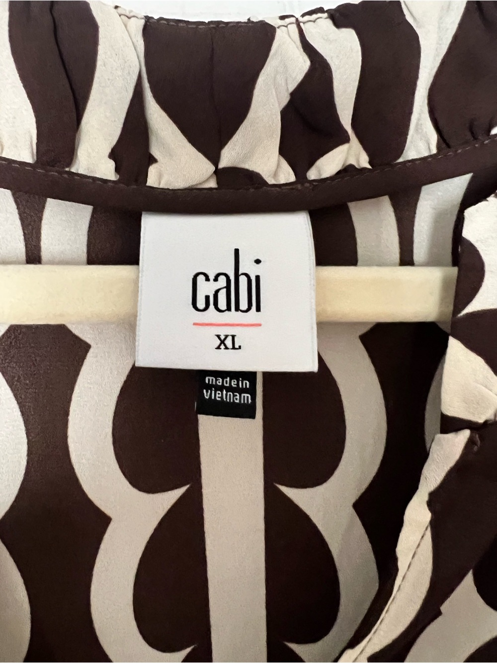 CAbi Deco Top in Chocolate Brown and Cream - Picture 3 of 3
